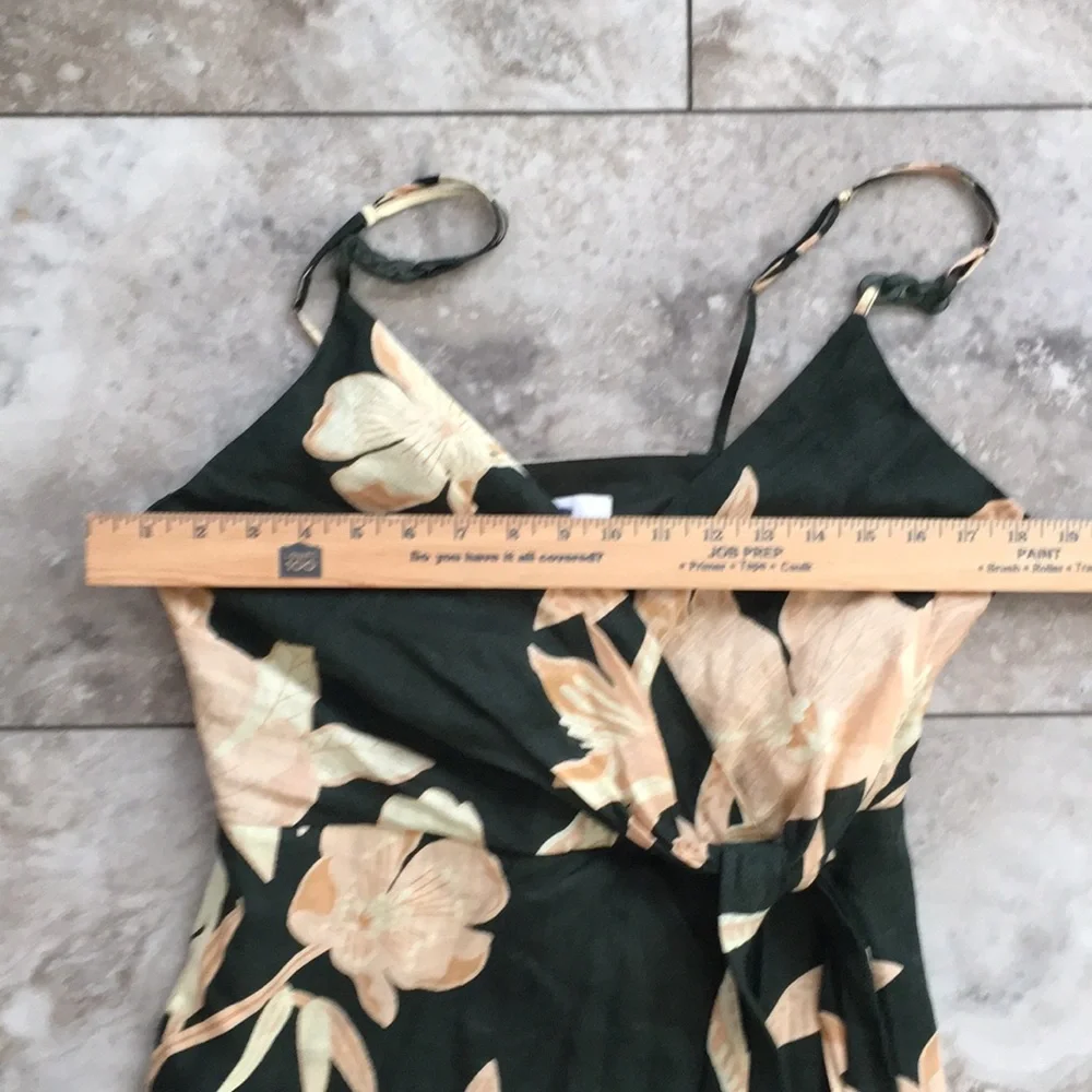 REISS NWOT LINEN N COTTON ALICE POCKETED FAUX WRAP FLORAL MIDI DRESS SIZE 10 - Picture 9 of 14